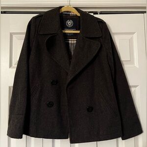 American Eagle Outfitters Women’s Charcoal Gray Peacoat